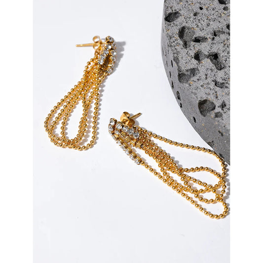 Drop chain earrings
