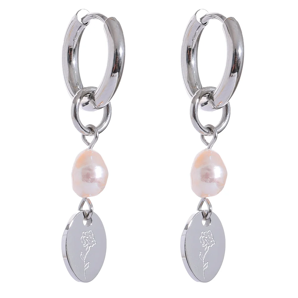 Handmade Pearl Flower Drop Earrings