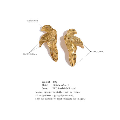 Leaf Large Statement Stud Earrings