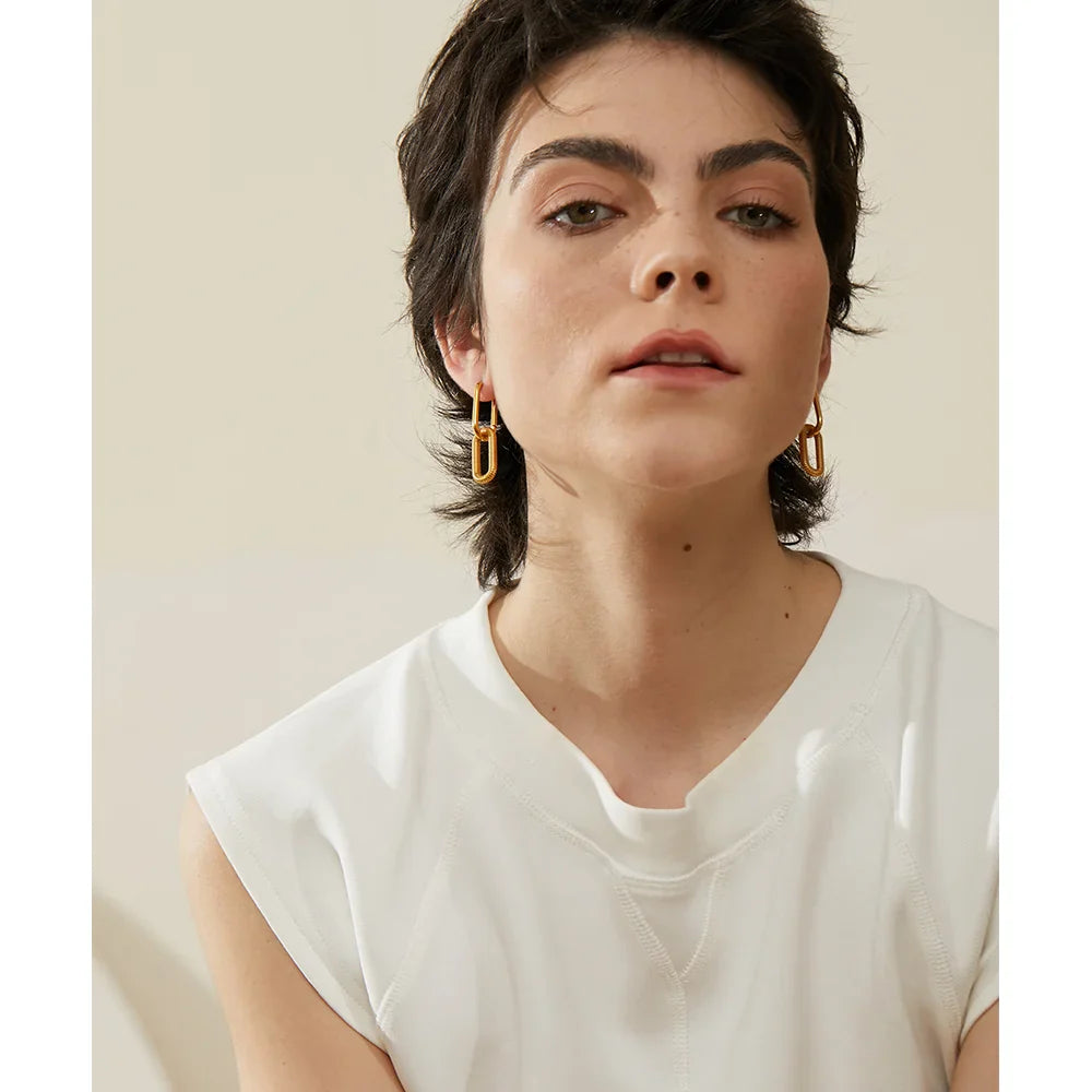 Drop Hoop Earrings
