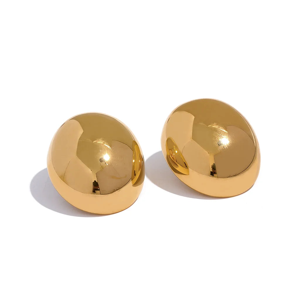 Big Oval Geometric Stud Earrings