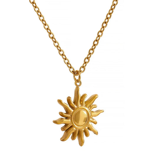 Golden Sun Pendant Necklace