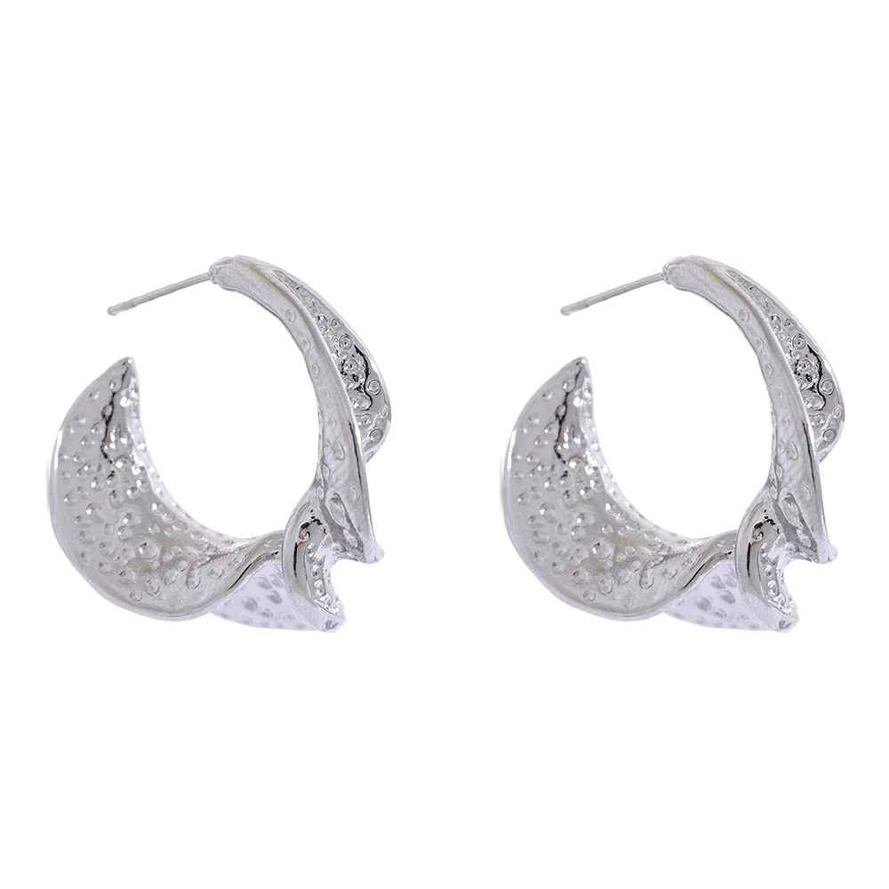 Twisted Geometric Huggie Earrings