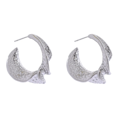 Twisted Geometric Huggie Earrings