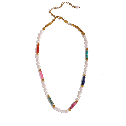 Coloured Glaze Pearl Necklace