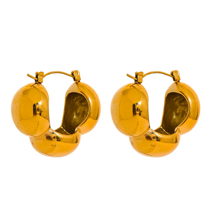 Textured Flower Hoop Earrings