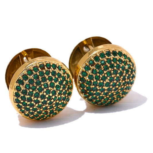 Multi-Color Zircon Hollow Hoop Earrings