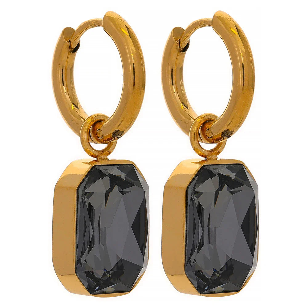 Colorful Zircon Geometric Drop Earrings