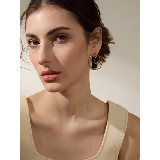 Round Knotted Hollow Stud Earrings