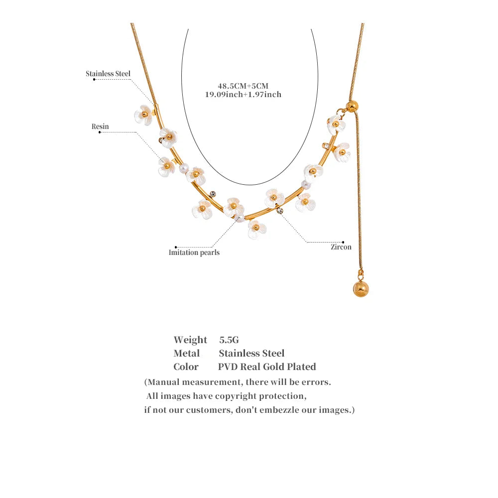 Mother of Pearl Flower Necklace