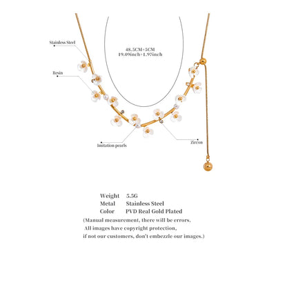 Mother of Pearl Flower Necklace