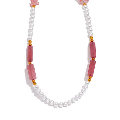 Elegant Pearl & Stone Necklace
