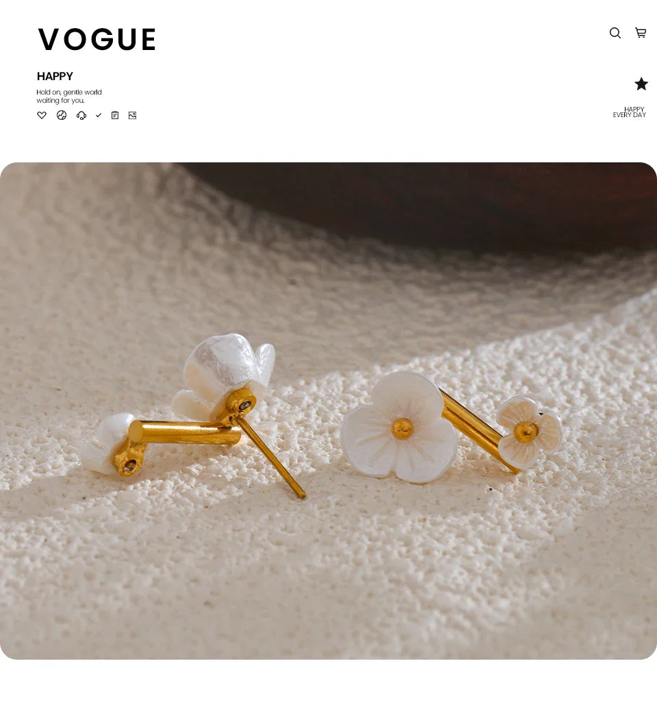 White Flower Earrings