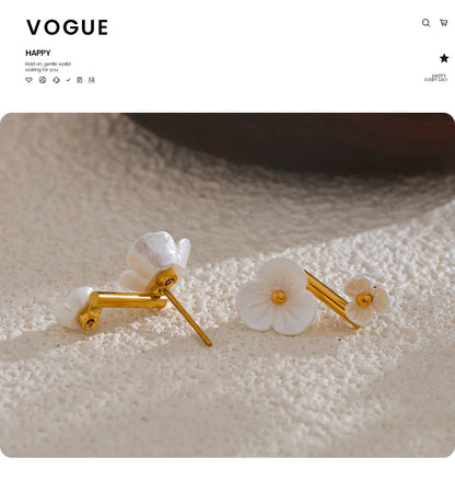 White Flower Earrings