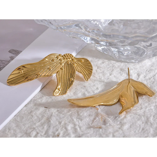 Leaf Large Statement Stud Earrings