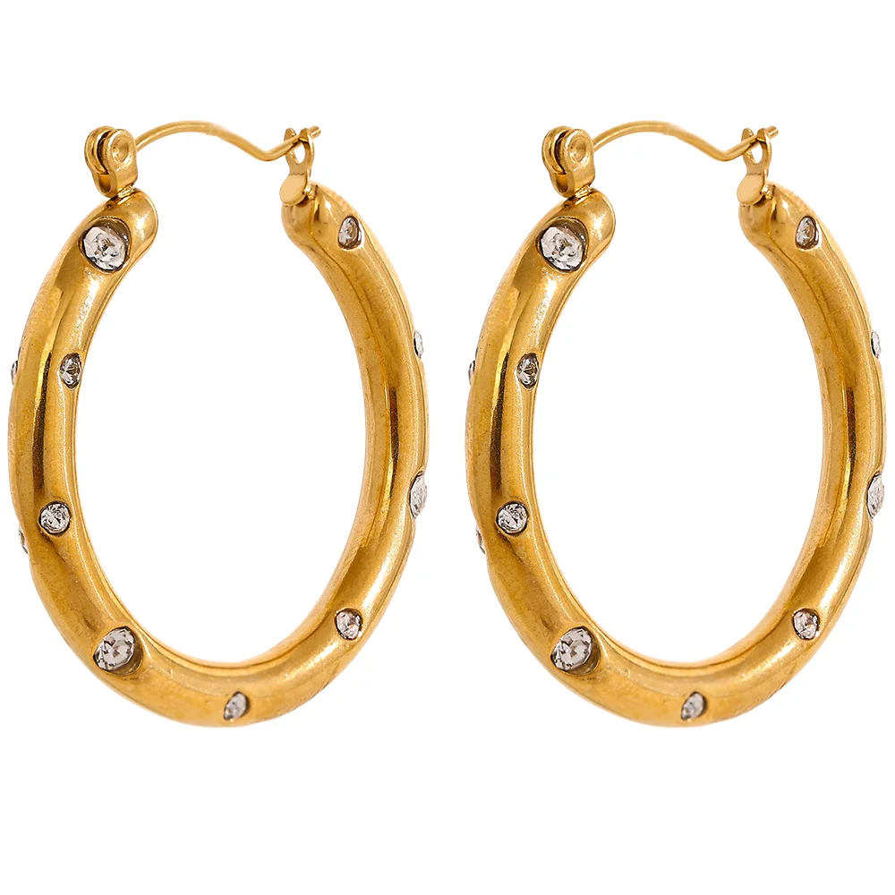Colorful CZ Hoop Earrings