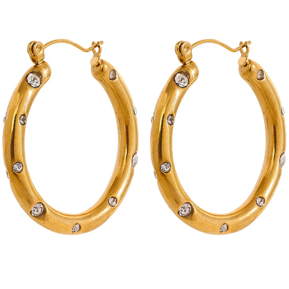 Colorful CZ Hoop Earrings