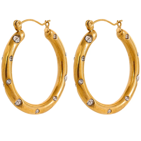 Colorful CZ Hoop Earrings