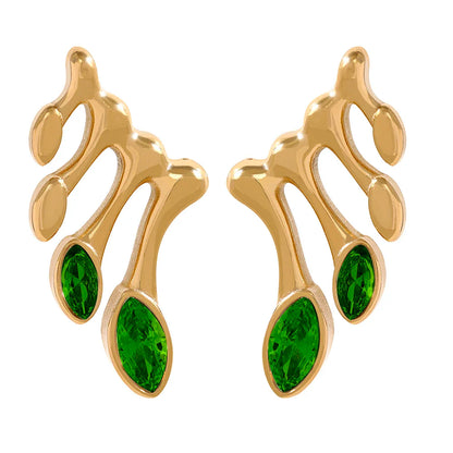 Unique Green Stud Earrings