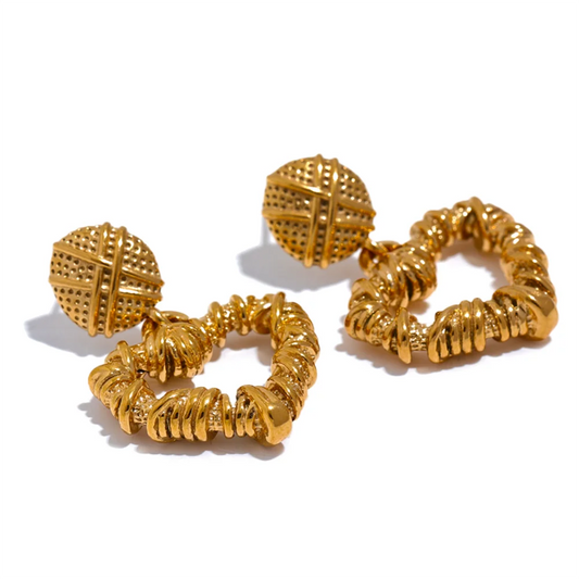 Vintage Heart Drop Earrings