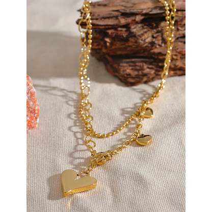 Gold Heart Charm Necklace