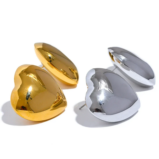 Heart Shaped Stud Earrings