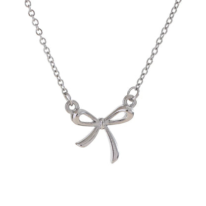 Minimalist Bow Knot Pendant Necklace