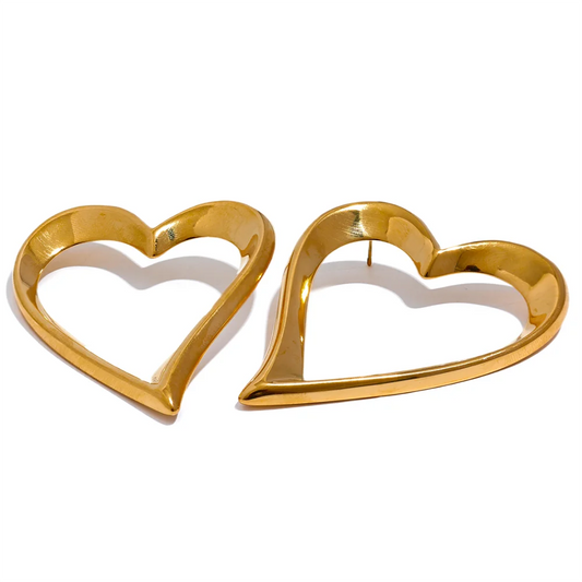 Gold Stud Earrings Heart