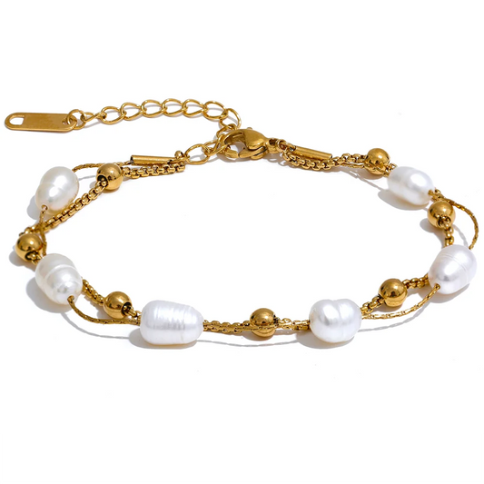 Gold Bracelet With Beads