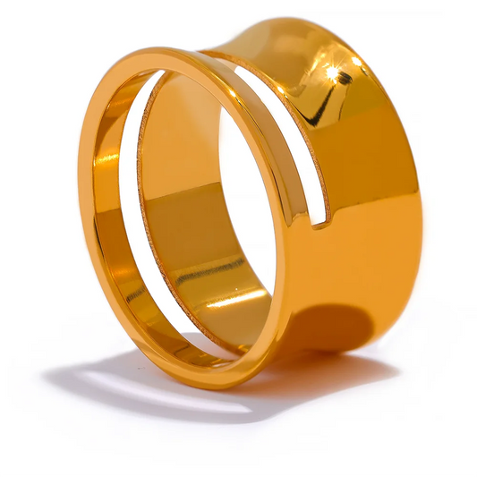 Two Wearing Way Geometric Hollow Ring