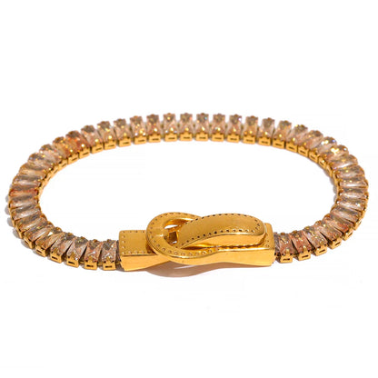 CZ Belt Buckle Bracelet
