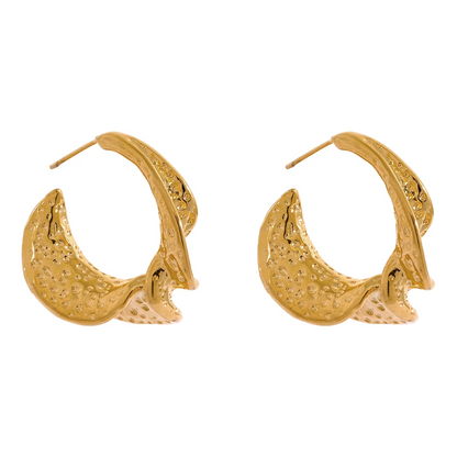 Twisted Geometric Huggie Earrings