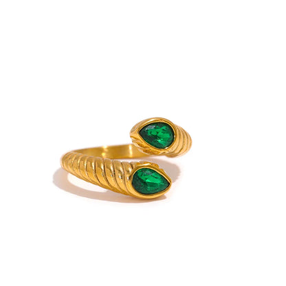 Cubic Zirconia Metal  Snake Ring