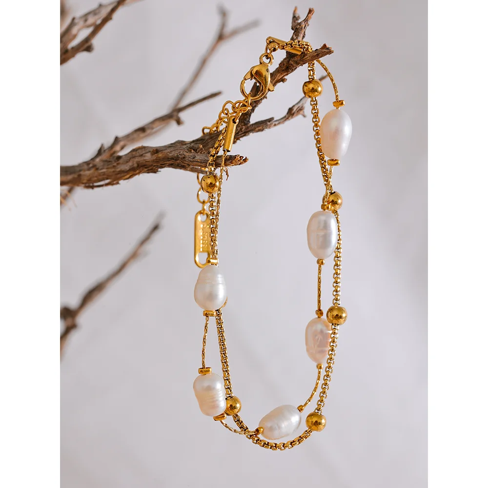 Gold Bracelet With Beads