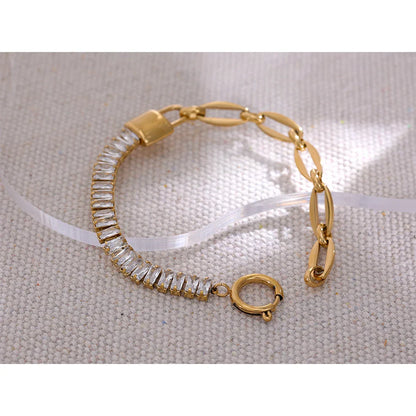 Gold Tennis Bracelet Cubic Zirconia