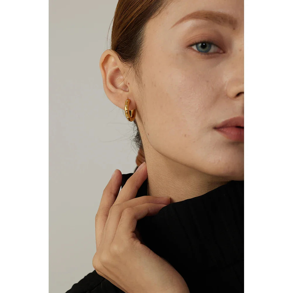 Star CZ Hoop Earrings