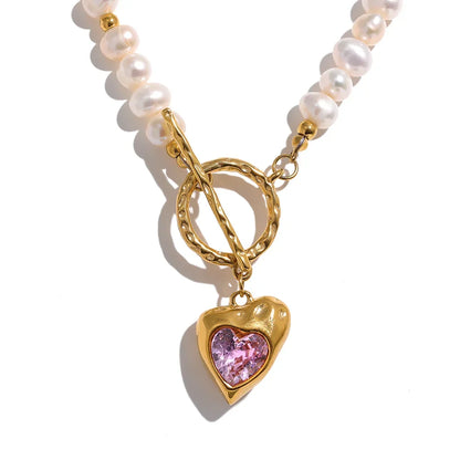 Pearl Heart Pendant Necklace