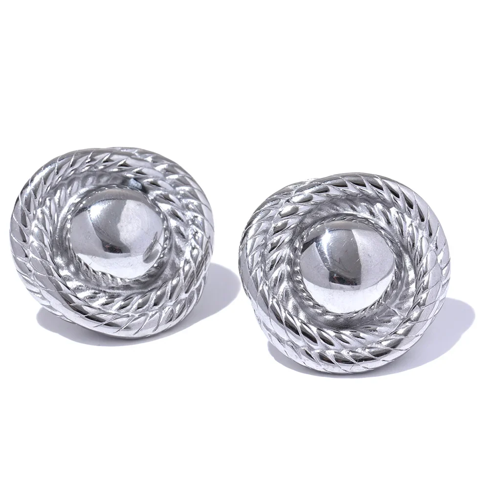 Round Stud Earrings