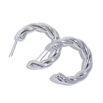 C Shape Geometric Twisted Earrings