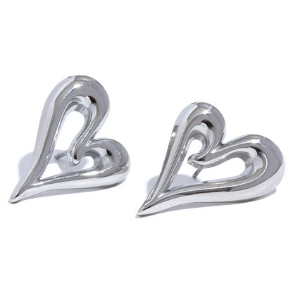Heart Love Hollow Stud Earrings