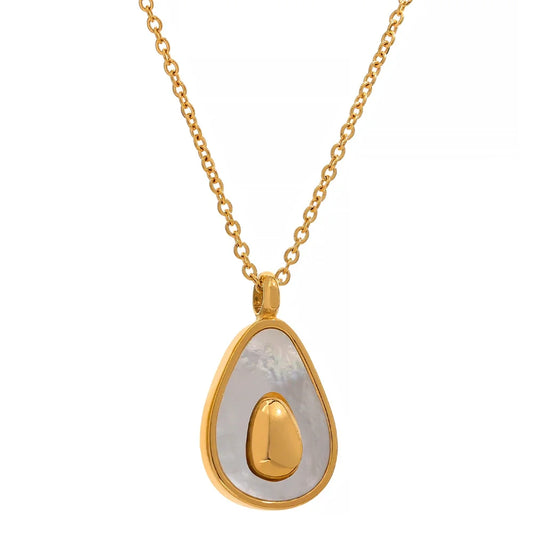 Golden Avocado Pendant Necklace