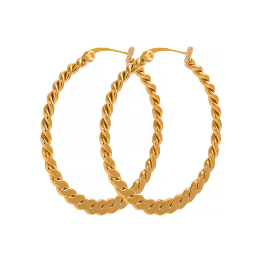 Big Golden Twist Hoop Earrings