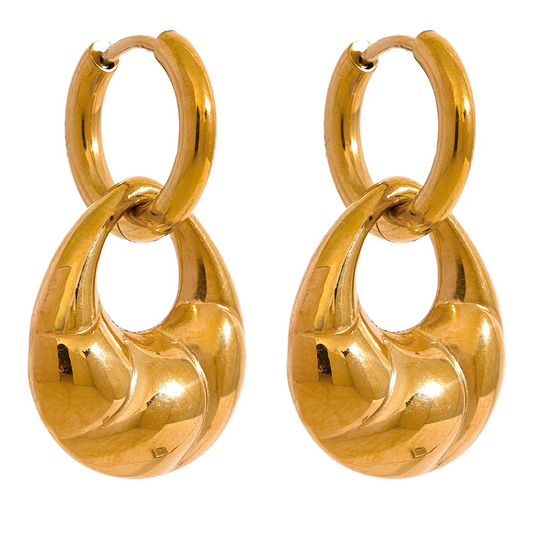 Croissant Drop Hoop Earrings