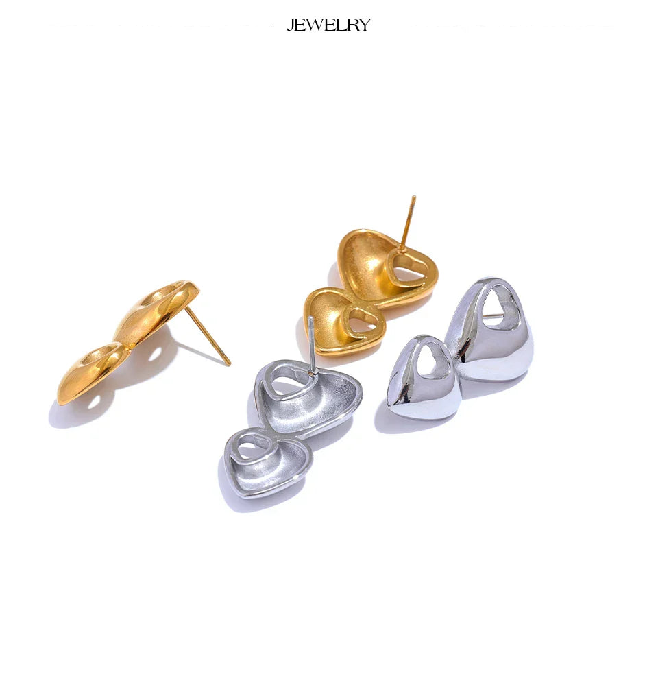 Gold heart earrings