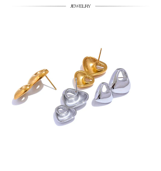 Gold heart earrings