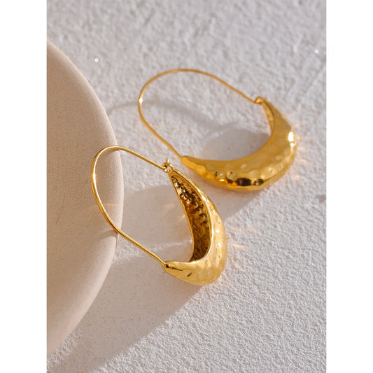 Gold Drop Hoop Earrings