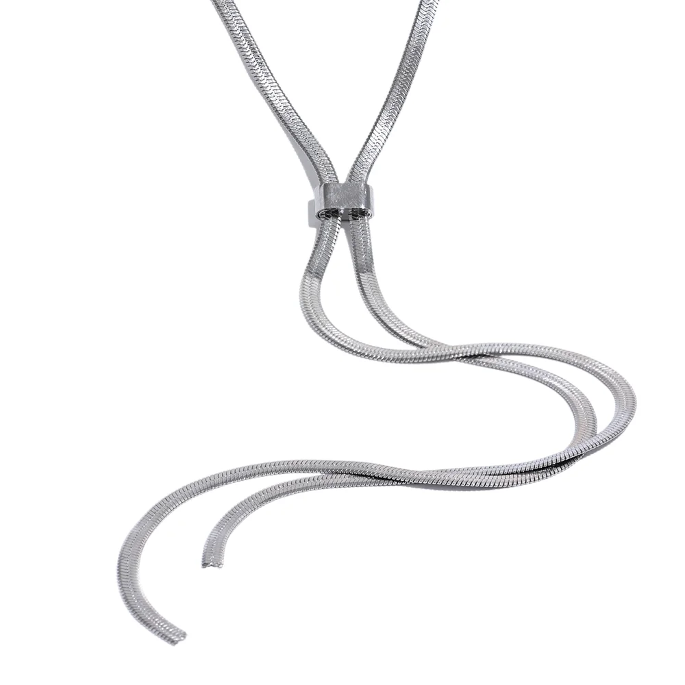 Long Snake Chain Chest Necklace