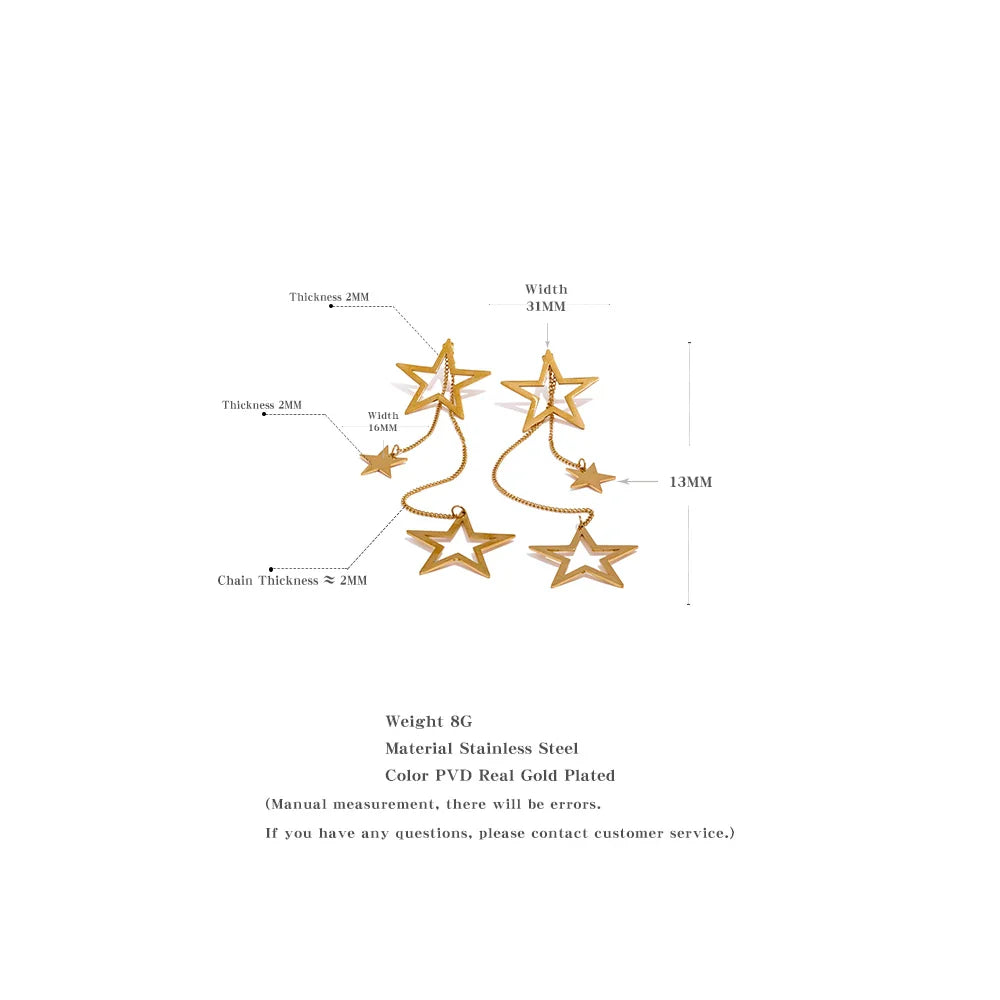 Dangle star earrings