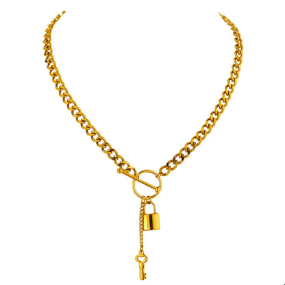 Punk Lock Pendant Necklace