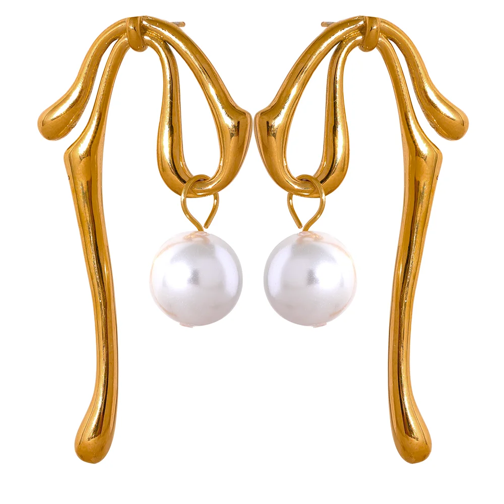Large Bow Tie Pearl Drops